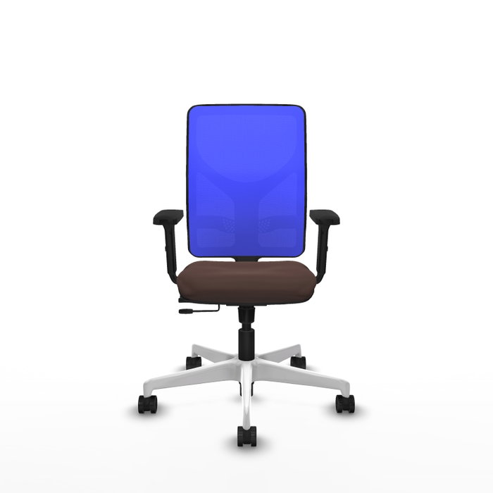 PIQUERAS Y CRESPO Silla de oficina Motilla con mecanismo Sincro/Traslack Marrón oscuro y Azul