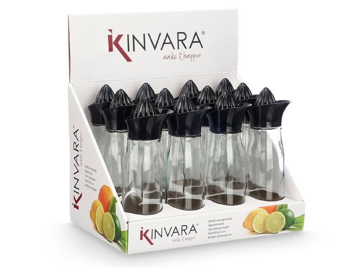 Botella Exprimidor Negra Kinvara 10.5x28.5x7.5 cm 800 ml (Set de 12)