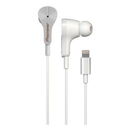Pioneer SE-LTC3R-W Rayz Auriculares Intraurales Alámbricos con Conector Lightning y Cancelación de Ruido, Blanco - Ideales para Música