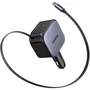 Ugreen Cargador de Coche 145W con Cable USB-C Retráctil y 4 Puertos