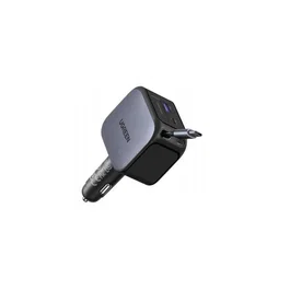 Ugreen Cargador de Coche 145W con Cable USB-C Retráctil y 4 Puertos