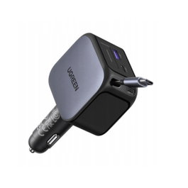 Ugreen Nexode EC604 Cargador de Coche 145W con Cable USB-C Retráctil