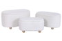 DKD Home Decor Set de 3 Descalzadoras Beige y Marrón con Almacenaje