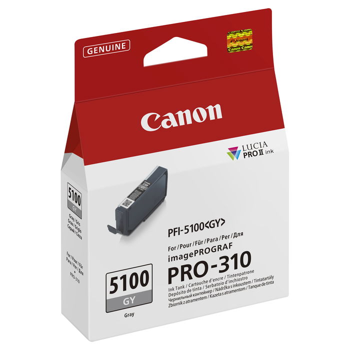 Canon PFI-5100 GY Cartucho de Tinta Original Gris 14.4 ml para imagePROGRAF PRO-310