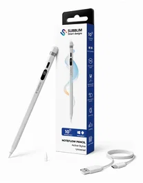 Subblim NoteFlow - Lápiz Digital Universal para Android y Windows con Pantalla de Batería, USB-C y Punta POM Reemplazable - Stylus para Tablets y Pantallas Táctiles