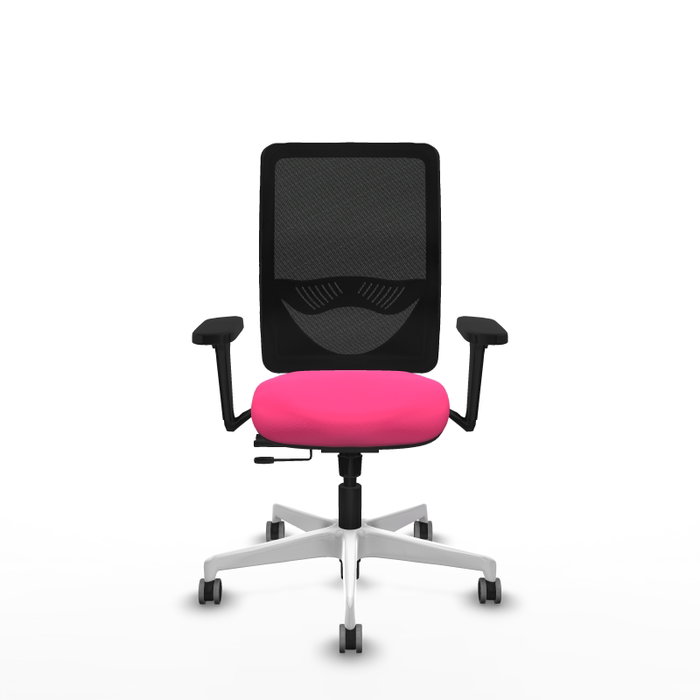 PIQUERAS Y CRESPO Silla de oficina Zulema Rosa con Brazos 3D y Malla Negra