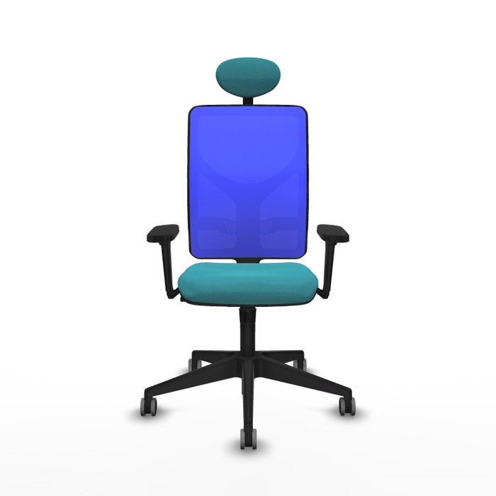 PIQUERAS Y CRESPO Silla de oficina Motilla Sincro Turquesa y Azul con Brazos 3D y Lumbar 1D PIQUERAS Y CRESPO Silla de oficina Motilla Sincro Turquesa y Azul con Brazos 3D y Lumbar 1D