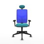 PIQUERAS Y CRESPO Silla de oficina Motilla Sincro Turquesa y Azul con Brazos 3D y Lumbar 1D