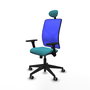 PIQUERAS Y CRESPO Silla de oficina Motilla Sincro Turquesa y Azul con Brazos 3D y Lumbar 1D