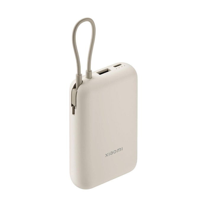 Xiaomi Power Bank 10000 mAh con cable USB-C integrado, 22,5W, Beige