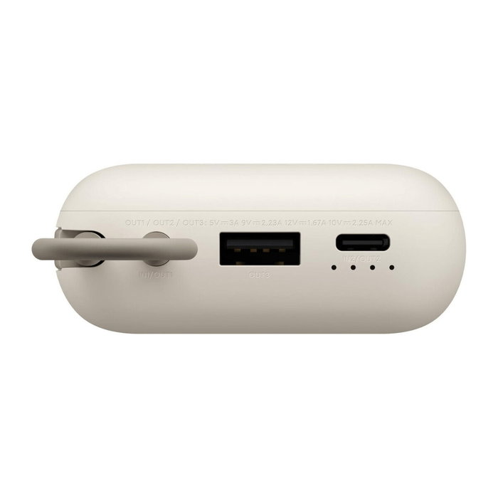 Xiaomi Power Bank 10000 mAh con cable USB-C integrado, 22,5W, Beige