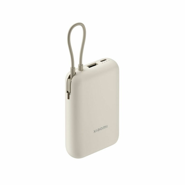 Xiaomi Power Bank 10000 mAh con cable USB-C integrado, 22,5W, Beige