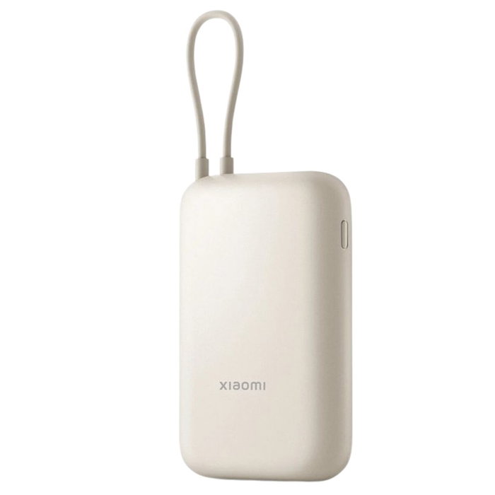 Xiaomi Power Bank 10000 mAh con cable USB-C integrado, 22,5W, Beige