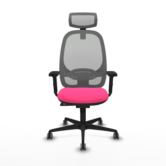 PIQUERAS Y CRESPO Silla de oficina Cilanco con mecanismo Sincro, Rosa y Gris