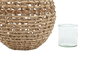 DKD Home Decor Portavela Tropical Fibra Metal Natural 22 x 22 x 32 cm (4 Unidades)