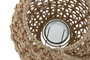 DKD Home Decor Portavela Tropical Fibra Metal Natural 22 x 22 x 32 cm (4 Unidades)