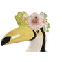 DKD Home Decor Jarrón de Cerámica Tucán Negro y Amarillo