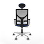 PIQUERAS Y CRESPO Silla de oficina Motilla con mecanismo Sincro, Azul y Blanco