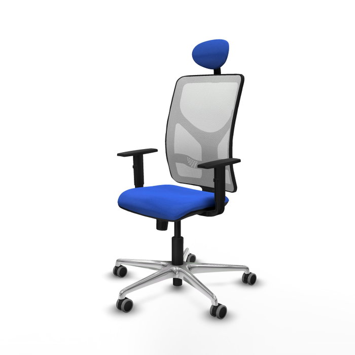 PIQUERAS Y CRESPO Silla de oficina Motilla con mecanismo Sincro, Azul y Blanco PIQUERAS Y CRESPO Silla de oficina Motilla con mecanismo Sincro, Azul y Blanco