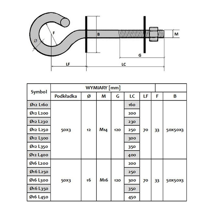 Extralink Gancho para Soportes Colgantes 16/250 mm