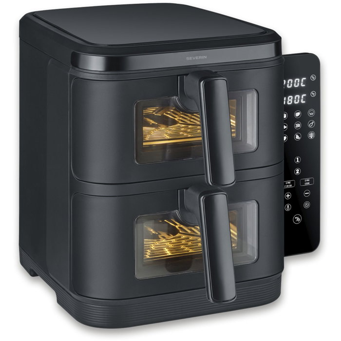 Severin FR 2468 S-Fry Duo Stack Freidora de aire con Doble Cesta de 5,5 L