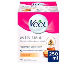 Veet Cera Tibia Natural Aceite Argán Todo Tipo Pieles 250 ml