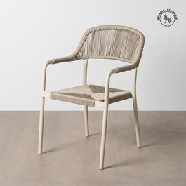 Silla Apilable Aluminio-Rattán Exterior 57 X 61 X 82 cm (Set de 2)