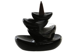 DKD Home Decor Soporte de Incienso de Gres Cascada Negro