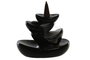 DKD Home Decor Soporte de Incienso de Gres Cascada Negro