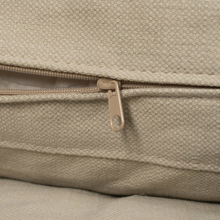 Sofá 3 Plazas Beige Tejido-Madera 212 X 100 X 83 cm Sofá 3 Plazas Beige Tejido-Madera 212 X 100 X 83 cm