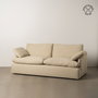 Sofá 3 Plazas Beige Tejido-Madera 212 X 100 X 83 cm