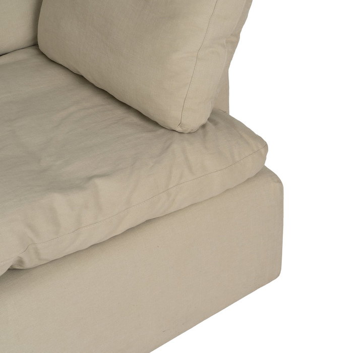 Sofá 3 Plazas Beige Tejido-Madera 212 X 100 X 83 cm Sofá 3 Plazas Beige Tejido-Madera 212 X 100 X 83 cm