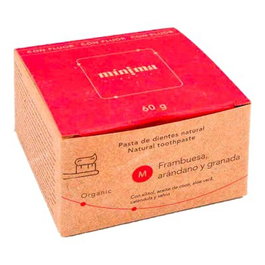 MINIMA ORGANICS Dentífrico Infantil en Pasta con Frambuesa - Ecológico, Vegano, Con Flúor (1450 ppm) para Niños