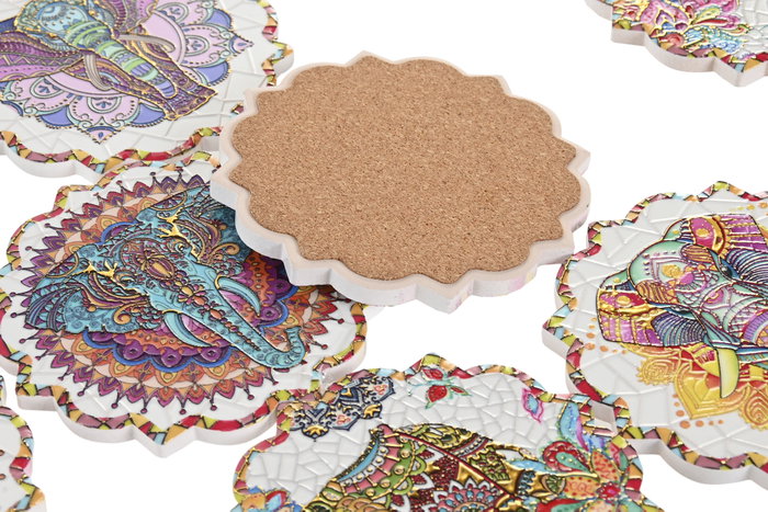 DKD Home Decor Posavasos Elefant Surtido de 12 Unidades