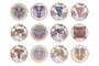 DKD Home Decor Posavasos Elefant Surtido de 12 Unidades