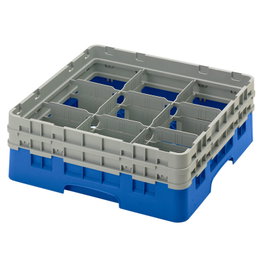 CAMBRO Cesta de lavado 9 comp. 2 alturas Azul marino