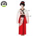 Disfraz de Geisha Japonés para Mujer Adulto - Vestido Largo Rojo de 2 Piezas con Cinturón, Talla XXL, Poliéster, Alta Calidad - Ideal para Carnaval y Fiestas Temáticas