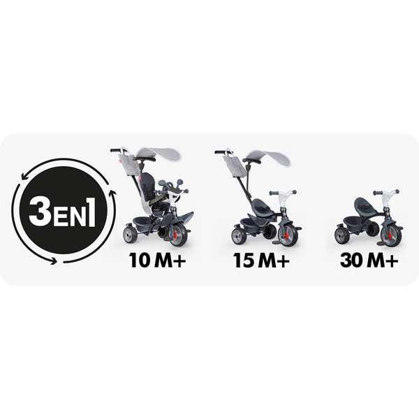 Smoby Triciclo Baby Driver Gris 741503