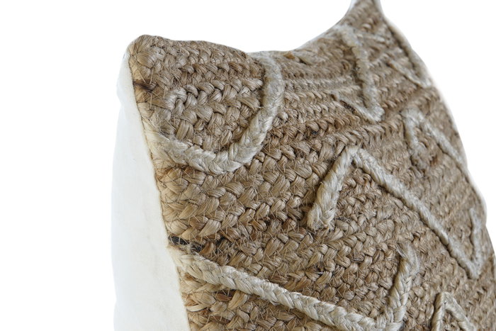 DKD Home Decor Yute23 Cojín Natural Poliéster Bordado 2 Unidades 50 x 15 x 50 cm