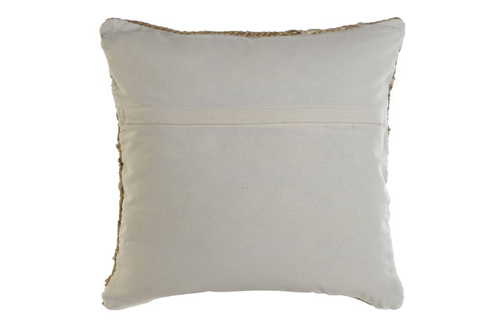 DKD Home Decor Yute23 Cojín Natural Poliéster Bordado 2 Unidades 50 x 15 x 50 cm