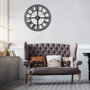 Wallity Reloj de Pared Decorativo de Metal Classic 50x50cm Negro Elegante Hecho a Mano