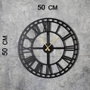 Wallity Reloj de Pared Decorativo de Metal Classic 50x50cm Negro Elegante Hecho a Mano