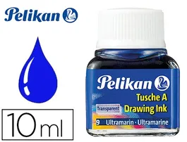 Pelikan Tinta china azul ultramar para dibujar y pintar, bote de 10 ml
