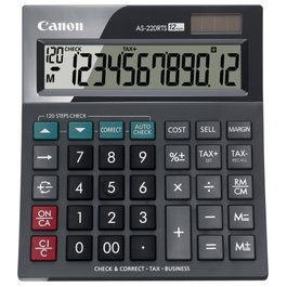 Canon AS-220RTS Calculadora de Escritorio de 12 Dígitos con Panel Solar