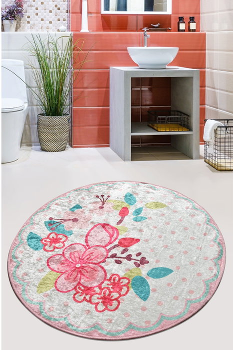 Mijölnir Alfombrilla de Baño de Poliéster Antideslizante y Antialérgica, Lavable a Máquina, Diámetro 100 cm