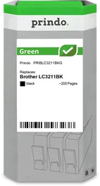 Prindo Green Cartucho de Tinta Negra Compatible Brother LC3211BK - 200 Páginas 200