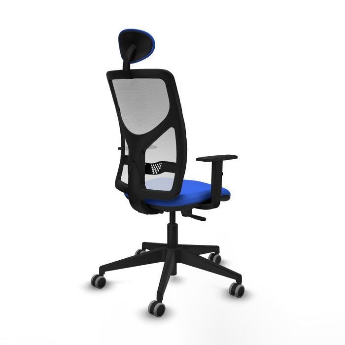 PIQUERAS Y CRESPO Silla de oficina Motilla con mecanismo Sincro Azul y Blanco