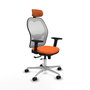PIQUERAS Y CRESPO Silla de oficina Jorquera con mecanismo Sincro/Traslack, Naranja y Blanco