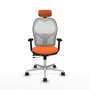 PIQUERAS Y CRESPO Silla de oficina Jorquera con mecanismo Sincro/Traslack, Naranja y Blanco