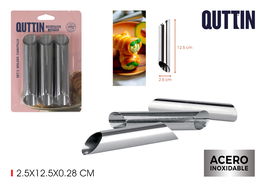 Quttin Set 3 Moldes Canutillo Acero 2.5x12.5 cm (36 Unidades)